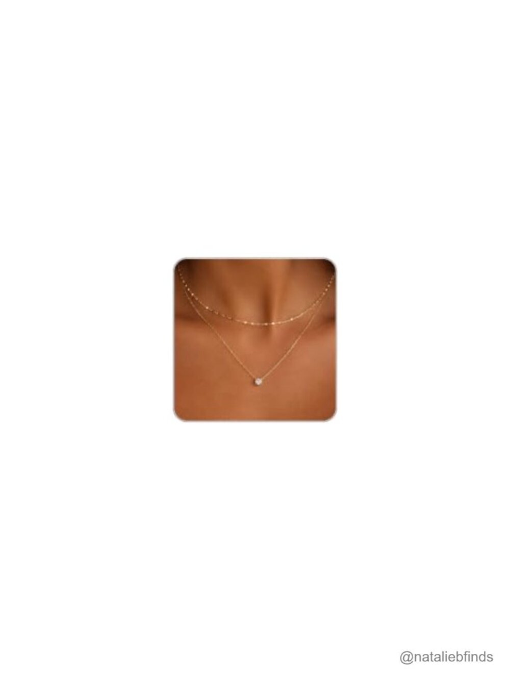 Layered Necklace Set for Women, Round Cubic Zirconia Pendant, 14K Gold Silver
